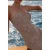 New fashion Backless Bohemian Vacation ready Crocheted Halter neck Cut out Beachy Woman's dress