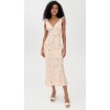 Cute Women Summer V-Neck Open Back Slim Tight Waist Cocktail Print  Casual Dress