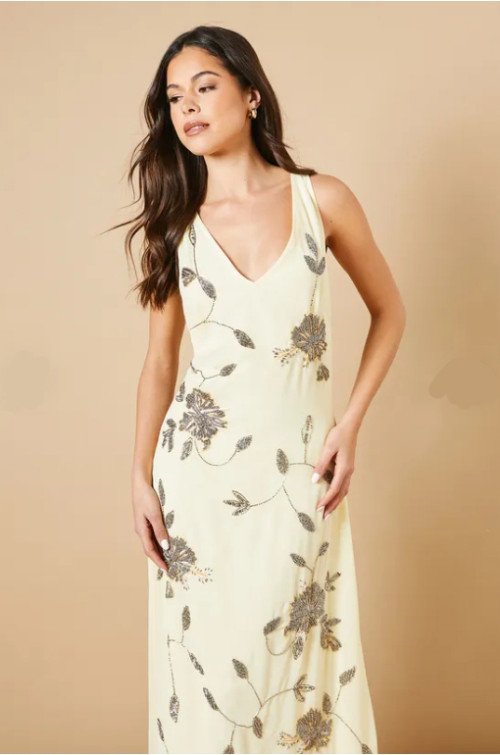 2025 Lightweight Woman's Fashion Dress Elegant Embroidered Halter style Open back Dress