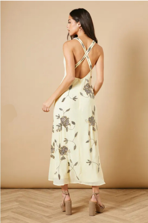 2025 Lightweight Woman's Fashion Dress Elegant Embroidered Halter style Open back Dress