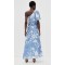 Elegant Women One Shoulder Ruffle Tight Waist Cut Out Floral Print Casual Dress