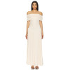 2025 New Arrival Off the Shoulder Draped Slip on Dress in Metallic Ribbed Jersey Fabric Maxi Dress