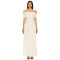 2025 New Arrival Off the Shoulder Draped Slip on Dress in Metallic Ribbed Jersey Fabric Maxi Dress