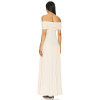 2025 New Arrival Off the Shoulder Draped Slip on Dress in Metallic Ribbed Jersey Fabric Maxi Dress