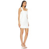 Custom Fashion White Front Floral Appliques Medium weight Crepe Fabric Mini Dress