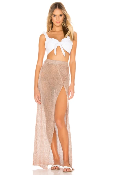 Exquisite Mesh Maxi Skirt Sheer Elegance Side Slit Sexy Elegant Woman's Maxi Skirt