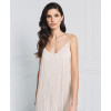 Elegant Best selling Stable Fabric Adjustable Thin Straps V Neckline Back Fringe Details Long Dress