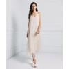 Elegant Best selling Stable Fabric Adjustable Thin Straps V Neckline Back Fringe Details Long Dress