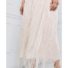 Elegant Best selling Stable Fabric Adjustable Thin Straps V Neckline Back Fringe Details Long Dress