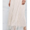 Elegant Best selling Stable Fabric Adjustable Thin Straps V Neckline Back Fringe Details Long Dress