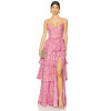 Romantic Elegant Casual Flowy Side split Floral printed Custom Logo Woman’s Long Dress