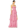 Romantic Elegant Casual Flowy Side split Floral printed Custom Logo Woman’s Long Dress