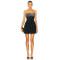 Sexy Sleeveless Crepe Fabric Crystal Beading Silver Tone Metal Embellishment Mini Dress