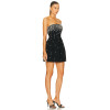 Sexy Sleeveless Crepe Fabric Crystal Beading Silver Tone Metal Embellishment Mini Dress