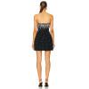 Sexy Sleeveless Crepe Fabric Crystal Beading Silver Tone Metal Embellishment Mini Dress