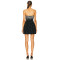Sexy Sleeveless Crepe Fabric Crystal Beading Silver Tone Metal Embellishment Mini Dress