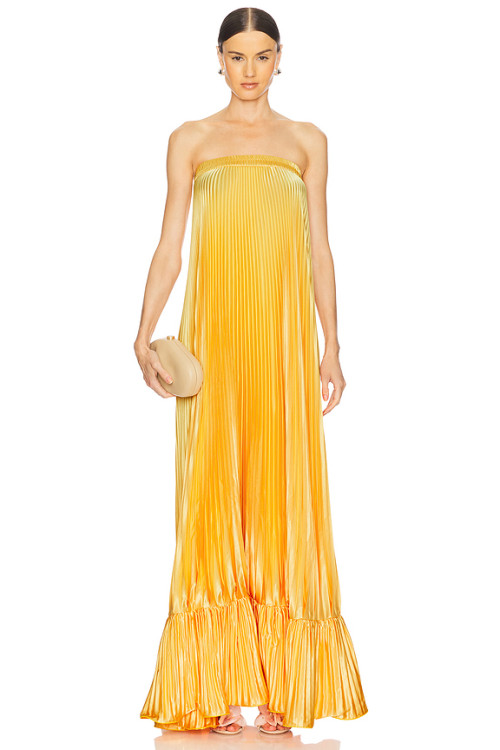 2025 Sunny Strapless Pleated Maxi Dress Elegant Elegance Off shoulder Vibrant Woman’s Dress