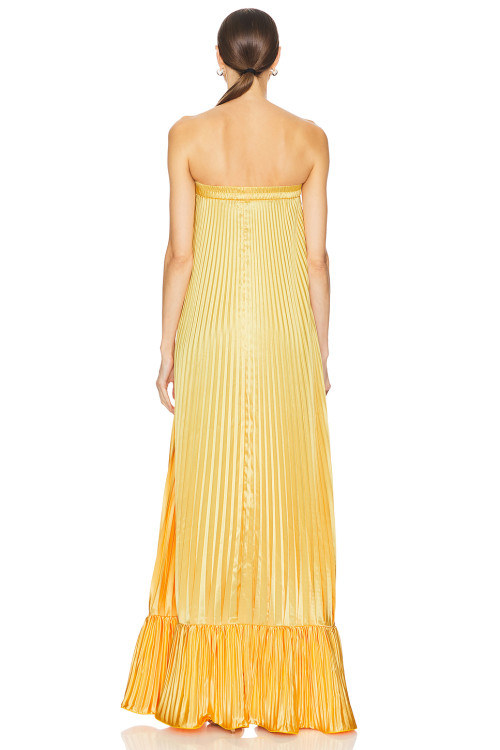 2025 Sunny Strapless Pleated Maxi Dress Elegant Elegance Off shoulder Vibrant Woman’s Dress