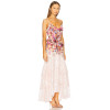 2025 New Fashion Floral printed Side split Strappy Tiered Camisole Gradient Maxi Dress