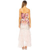2025 New Fashion Floral printed Side split Strappy Tiered Camisole Gradient Maxi Dress