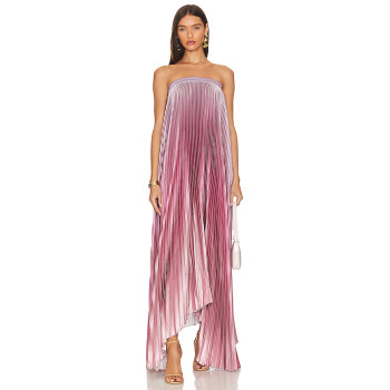 2025 Sunny Strapless Pleated Maxi Dress Elegant Elegance Off shoulder Vibrant Woman’s Dress