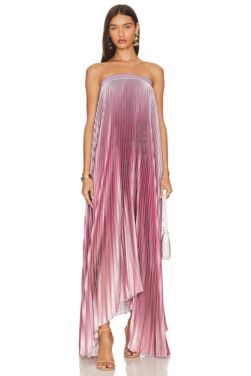 2025 Sunny Strapless Pleated Maxi Dress Elegant Elegance Off shoulder Vibrant Woman’s Dress