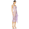 2025 Fashionable Embroidered Enchanted Sexy Side split Asymmetrical Hem Midi Dress