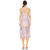 2025 Fashionable Embroidered Enchanted Sexy Side split Asymmetrical Hem Midi Dress