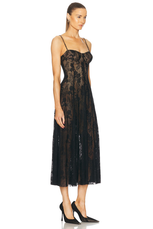 Exquisite Straight fit Bustier Underwire Cups Delicate Lace Tulle Fabric Spaghetti Straps Women Dress