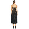 Exquisite Straight fit Bustier Underwire Cups Delicate Lace Tulle Fabric Spaghetti Straps Women Dress