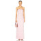 2025 Glamorous Strapless Blush Satin Exquisite Crystal Embellishments Maxi Dress