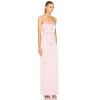 2025 Glamorous Strapless Blush Satin Exquisite Crystal Embellishments Maxi Dress