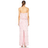2025 Glamorous Strapless Blush Satin Exquisite Crystal Embellishments Maxi Dress