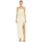 Elegant Women's Slim High Slit Pleated Satin Solid Color Camisole Evening Dress