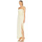 Elegant Women's Slim High Slit Pleated Satin Solid Color Camisole Evening Dress