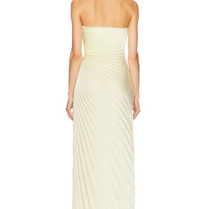 Elegant Women's Slim High Slit Pleated Satin Solid Color Camisole Evening Dress