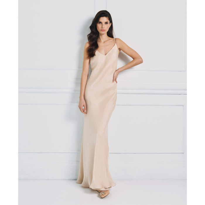 Hot Sale Ladies Prom Dress V neckline Camisole sleeve Adjustable shoulder strap Backless Dress