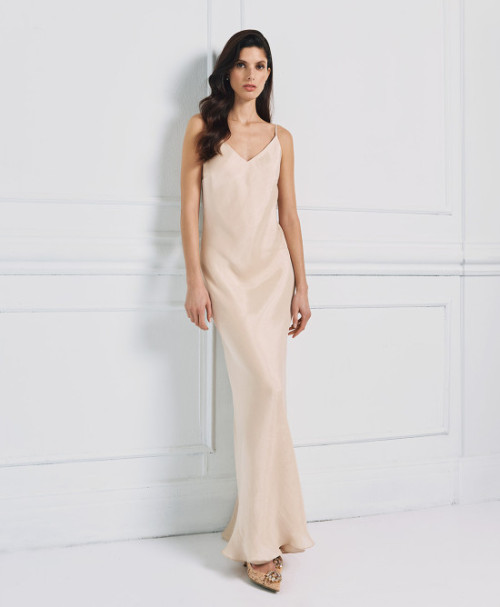 Hot Sale Ladies Prom Dress V neckline Camisole sleeve Adjustable shoulder strap Backless Dress