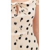 Women's Fashion Square Puff Shoulder Backless Polka-dot Print And Ruffle Trim Maxi Dress