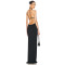Ladies Halter Neck Black Maxi Dress Sleeveless Backless Back S-shaped Hook and Eye Dress