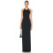 Ladies Halter Neck Black Maxi Dress Sleeveless Backless Back S-shaped Hook and Eye Dress