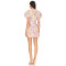 Fashionable Ladies High quality Fabric Three D Floral Embroidery V Neck Puff Sleeve Mini Dress