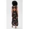Elegant Sexy Formal Boat Neck Sleeveless Backless Floral Print Evening Women Party Dress