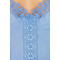 2025 Hot Sale Exquisite Lightweight Poplin fabric Asymmetrical Hem Lace Embellished V neck dress
