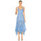 2025 Hot Sale Exquisite Lightweight Poplin fabric Asymmetrical Hem Lace Embellished V neck dress