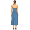 Hot Sale Denim Midi Dress with Contrast Lace Detailing and Spaghetti Straps Patchwork Dress