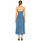 Hot Sale Denim Midi Dress with Contrast Lace Detailing and Spaghetti Straps Patchwork Dress