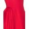 2025 Hot sale Sleeveless Red Midi Dress with Pleated Waist and Pockets Woman's Dress