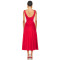 2025 Hot sale Sleeveless Red Midi Dress with Pleated Waist and Pockets Woman's Dress