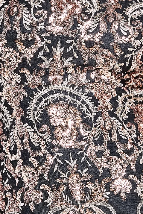 Women's Elegant One Shoulder Slim High Waist Hip Wrap Sequin Embroidered Evening Dress